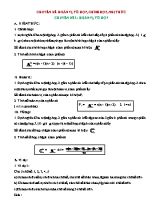 Chuyên đề Toán học 11 - Hoán vị, tổ hợp,chỉnh hợp, nhị thức bồi dưỡng học sinh giỏi